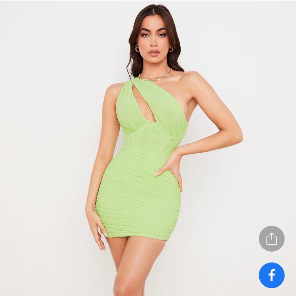 Houae of CB ‘Clementine' Lime Cut Out Mini Dress